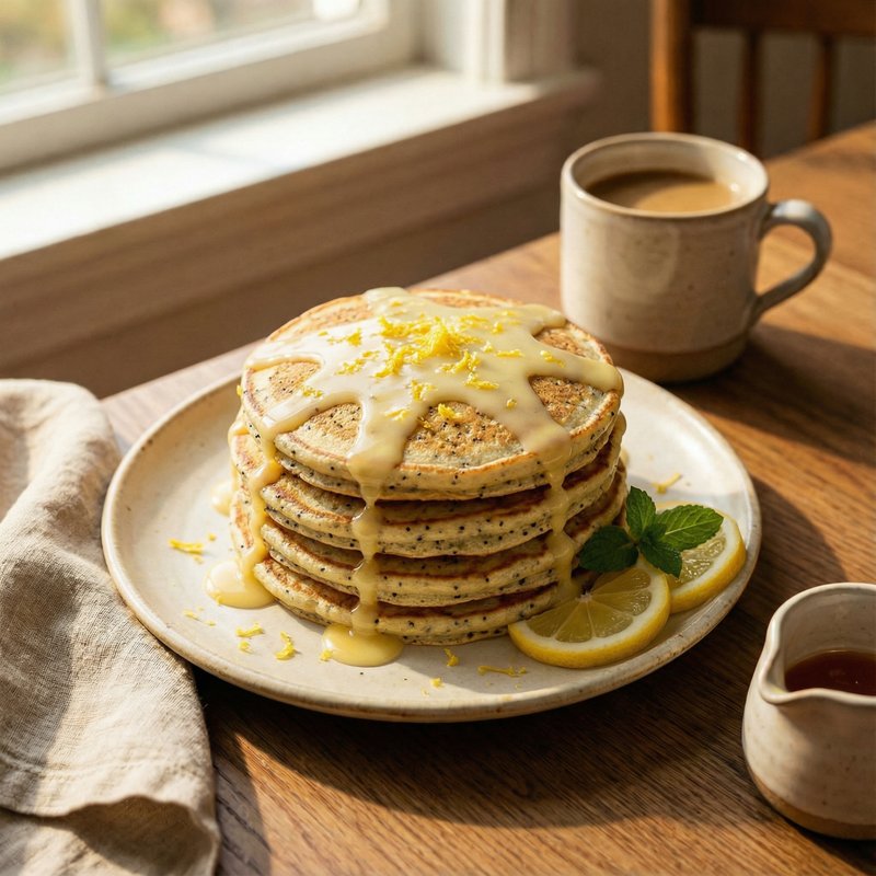 Lemon Poppy Seed Protein Pancakes